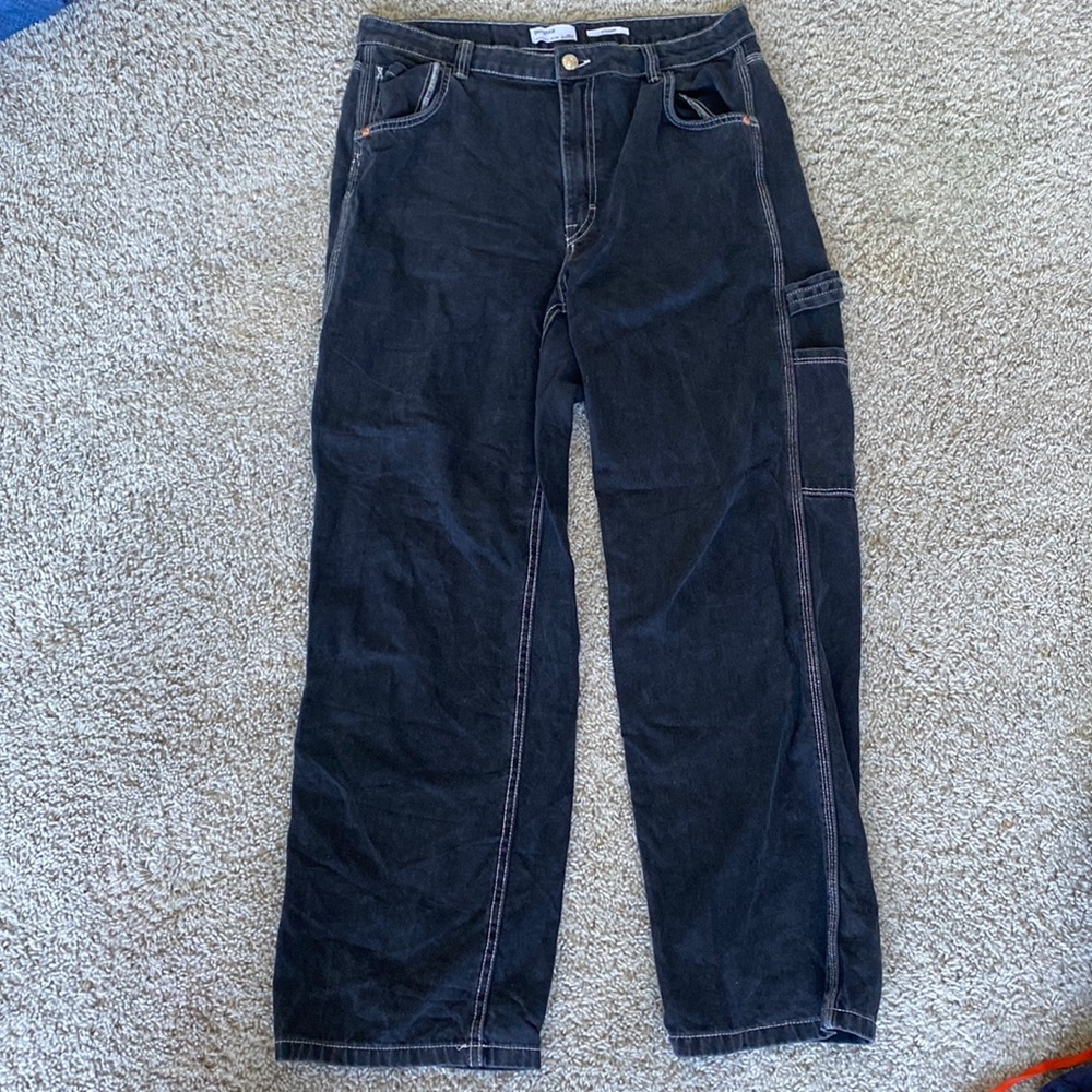Bershka Black Straight Cargo Pants (Pant Size 12)